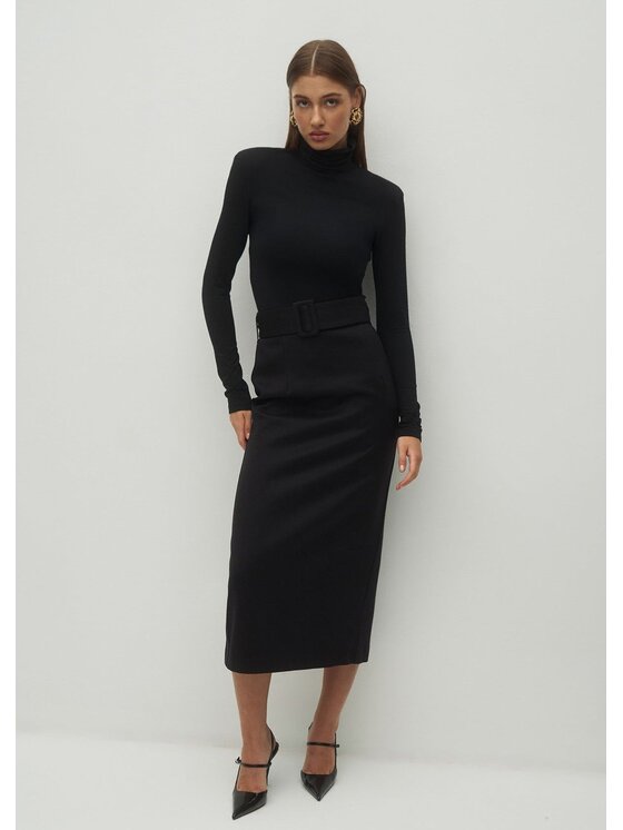 Le Collet Le Collet Bluzka LIO Czarny Extra Slim Fit