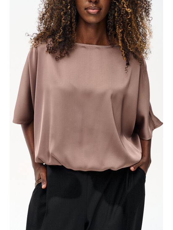 blue shadow blue shadow Bluzka Royal. Brązowy Regular Fit