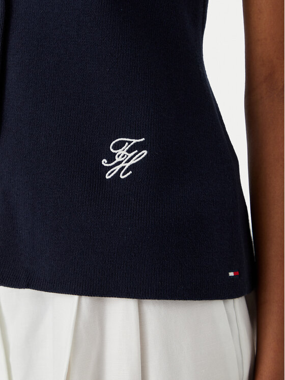 Tommy Hilfiger Tommy Hilfiger Top WW0WW49707 Tmavomodrá Slim Fit