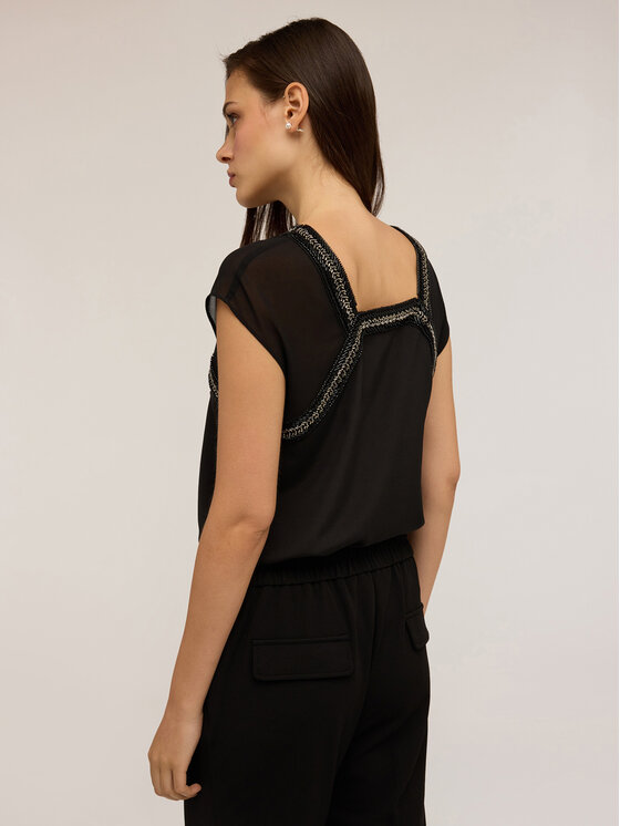 Motivi Motivi Top D763Q000492N033 Nero Regular Fit