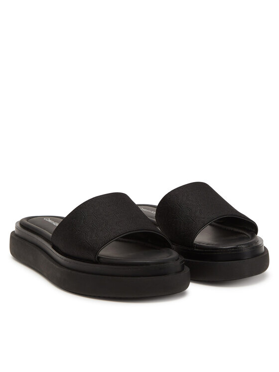 Calvin Klein Calvin Klein Şlapi Flatform Slide Jacq HW0HW02461 Negru