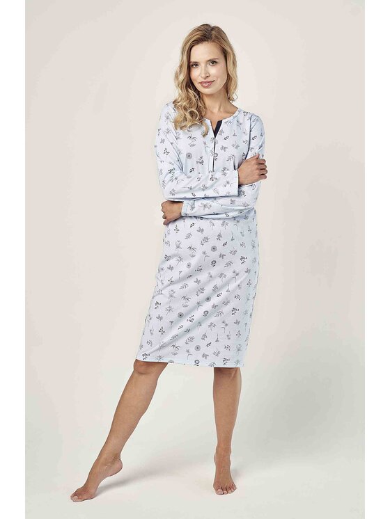 Koszula nocna, rozmiar XXXL, Niebieskie, 2972-01