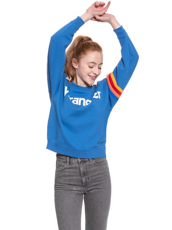 Wrangler Wrangler Felpa LOGO SWEAT Blu Regular Fit