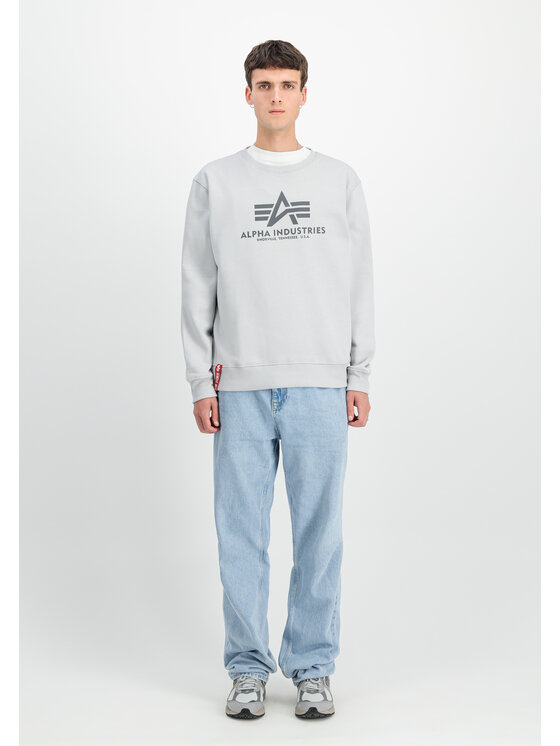 Alpha Industries Alpha Industries Bluza Basic Big Logo Sweatshirt Szary Regular Fit