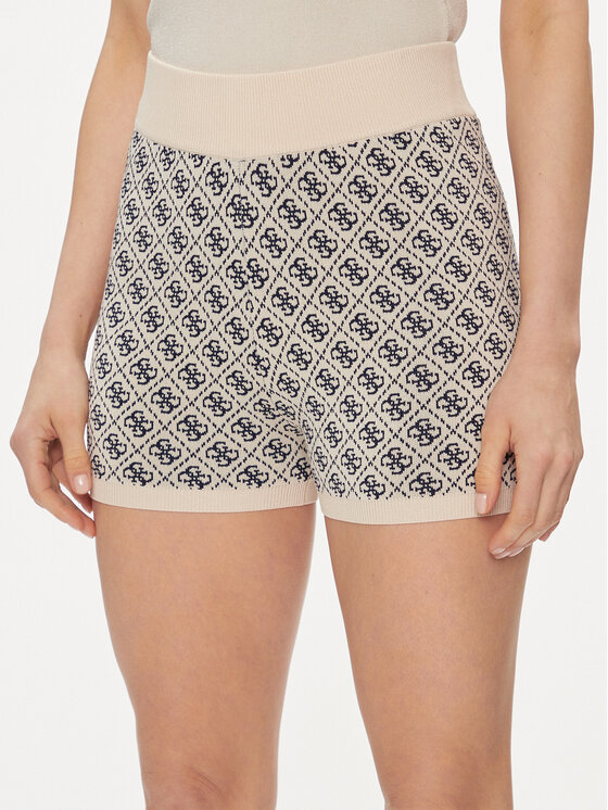 Guess Guess Pantalon scurți din material W4GZ32 Z37K0 Bej Slim Fit