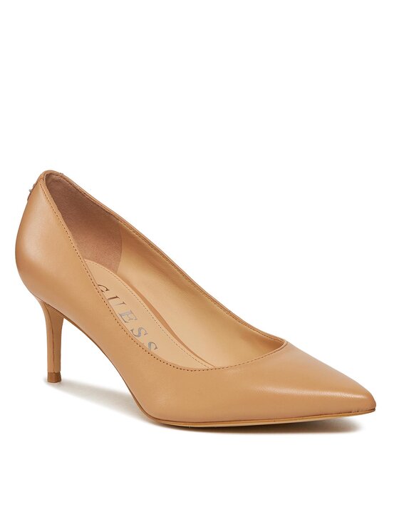 Guess Guess Pantofi cu toc subțire Bravo4 FLPBV4 LEA08 Bej