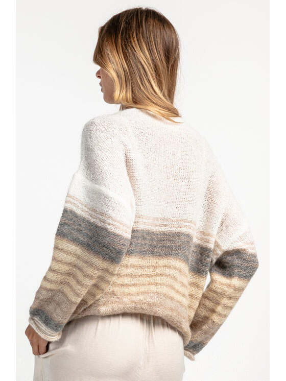 Fobya Fobya Sweter F1897 Écru Basic Fit