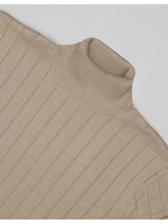 Borgio Borgio Sweter govone Beżowy Slim Fit