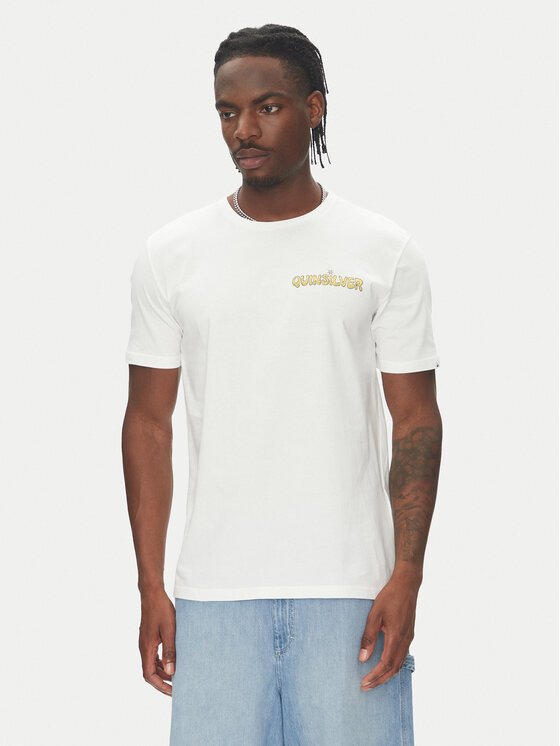 Quiksilver Tričko Ev Disconnect Effects EQYZT08049 Biela Regular Fit