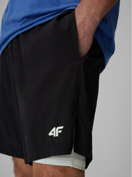 4F 4F Szorty sportowe SERVE & SMASH Czarny Regular Fit