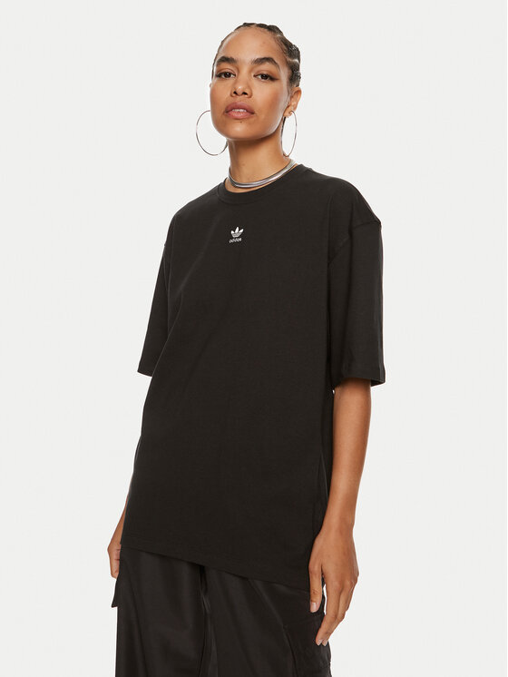 adidas adidas Tričko Essentials Boyfriend IY7321 Čierna Oversize