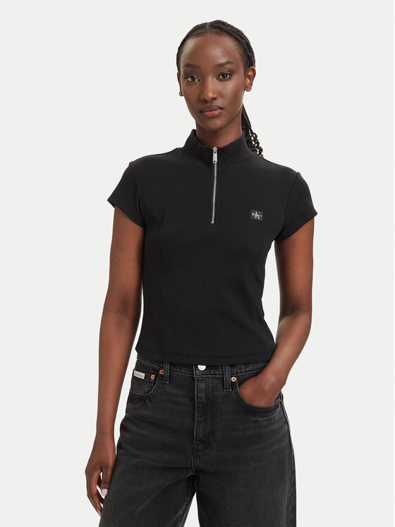 Calvin Klein Jeans Tricou LV047G240G Negru Slim Fit