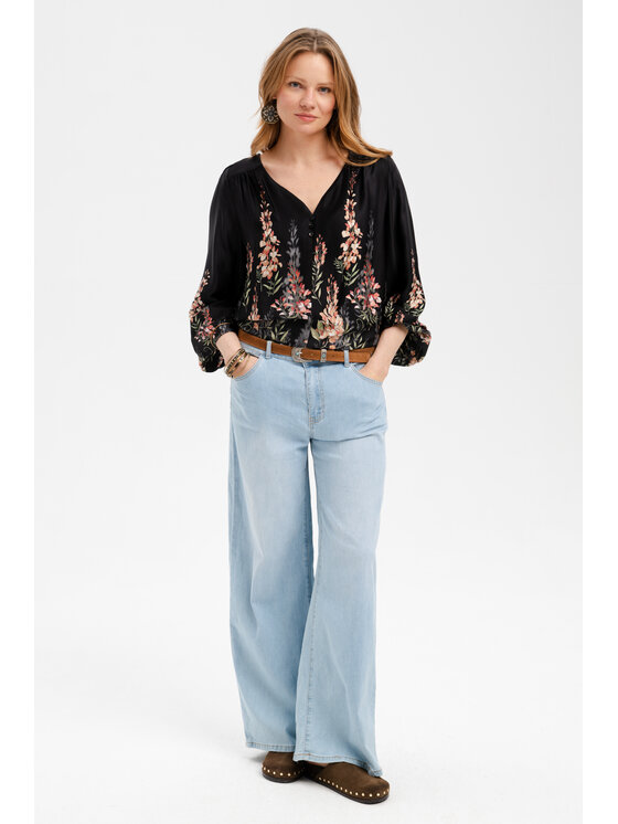 blue shadow blue shadow Bluzka Li Czarny Regular Fit