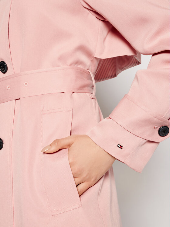 Tommy Hilfiger Tommy Hilfiger Тренч Db Lyocell Fluid WW0WW30169 Рожевий Regular Fit