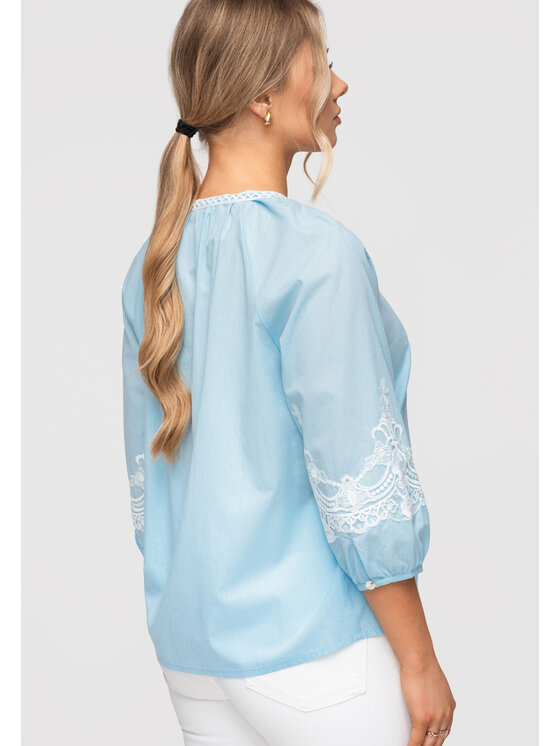 Ombre Ombre Koszula OW-SH-E0042 Niebieski Loose Fit