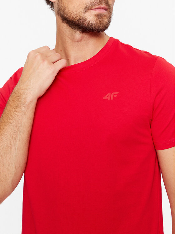 4F 4F T-särk 4FAW23TTSHM0876 Punane Regular Fit
