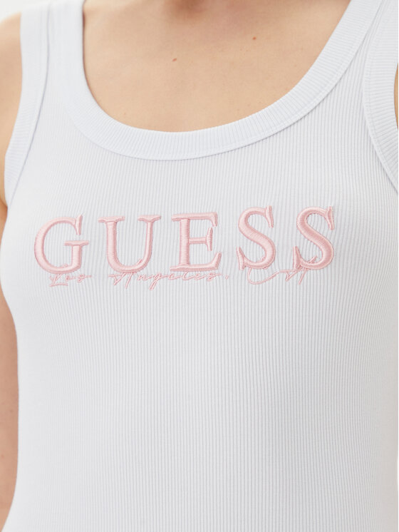 Guess Guess Sukienka codzienna V5GK06 K8RT2 Biały Slim Fit