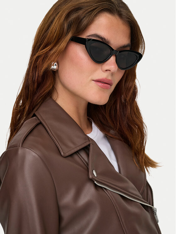 ONLY ONLY Μπουφάν από απομίμηση δέρματος Carmen 15361396 Καφέ Regular Fit