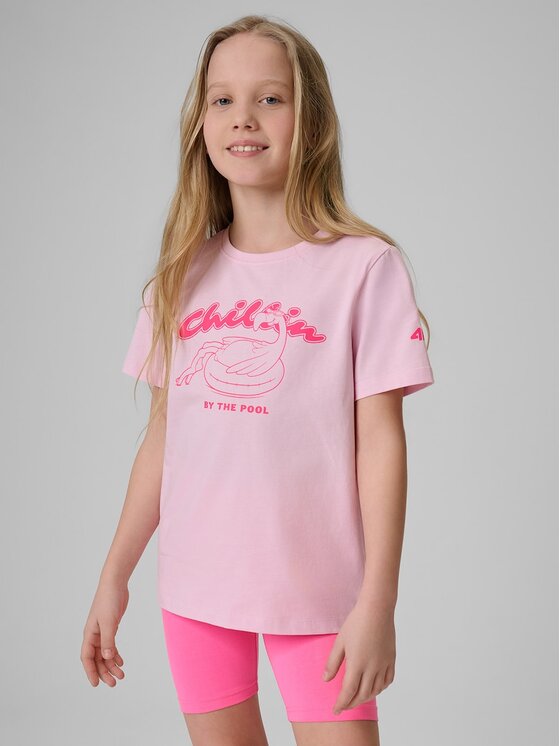 4F 4F T-Shirt 4FJRSS26TTSHF3912-56S Różowy Regular Fit