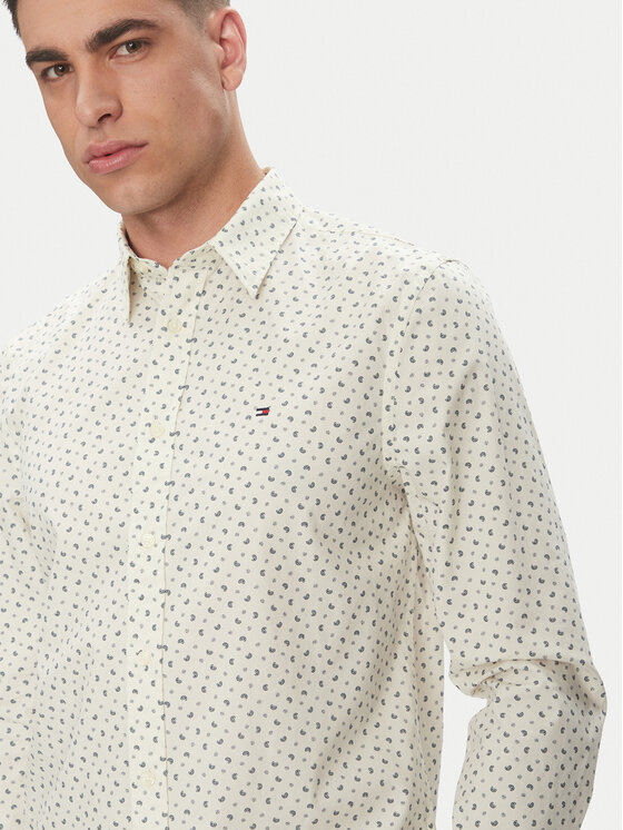 Tommy Hilfiger Tommy Hilfiger Koszula MW0MW38559 Beżowy Slim Fit