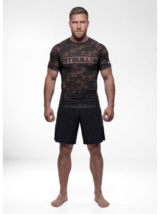 PITBULL PITBULL Koszulka techniczna HEX CAMO HILLTOP Beżowy Regular Fit