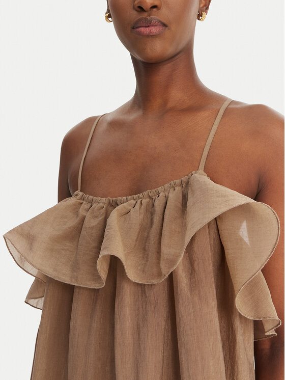 Eleh Eleh Лятна рокля SS260198 Бежов Relaxed Fit