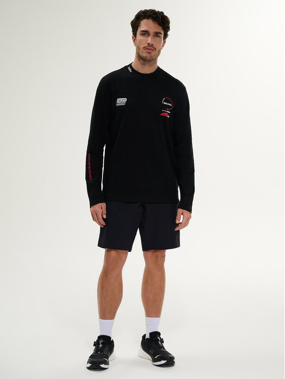 4F 4F Longsleeve WHEEL & WAVE Czarny Relaxed Fit