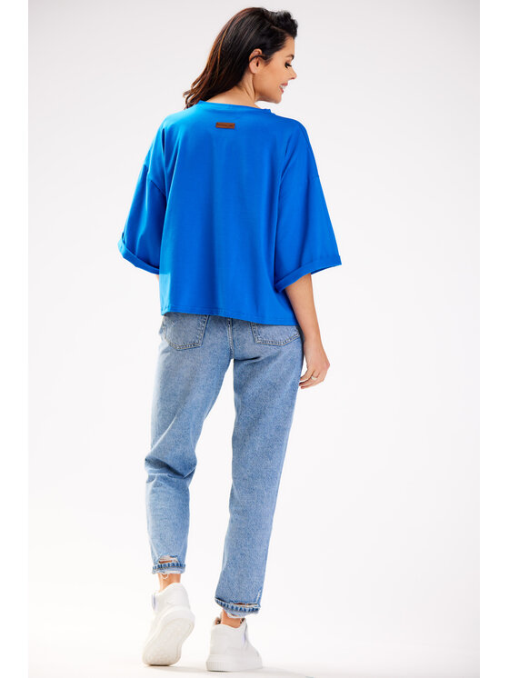 Infinite You Infinite You Bluzka M265 Niebieski Basic Fit