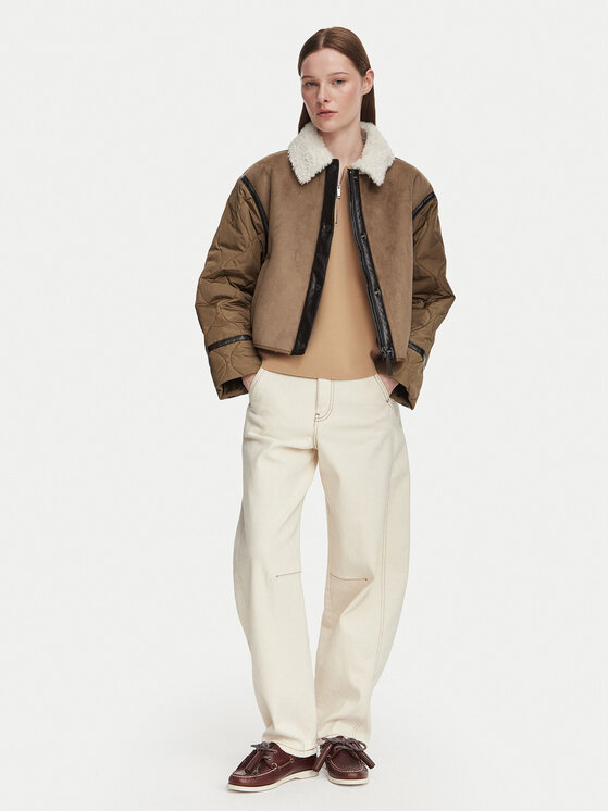Weekend Max Mara Weekend Max Mara Τεχνητό γούνινο παλτό Gessati 2625486011 Ανοιχτό καφέ Regular Fit