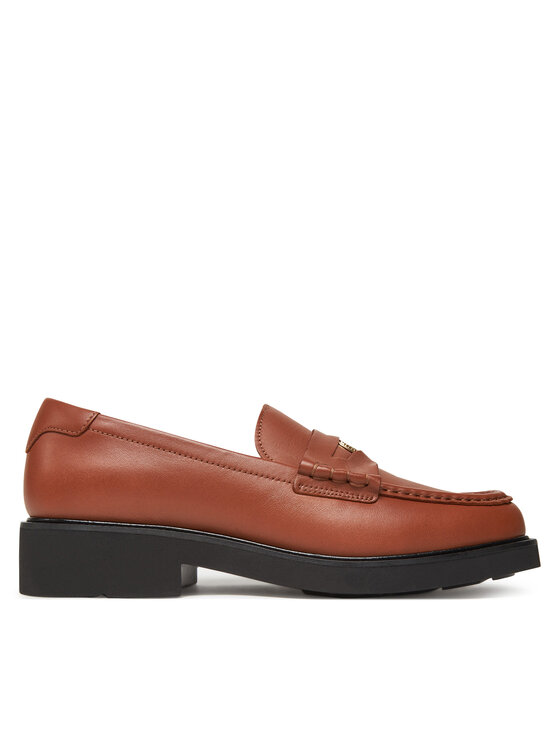 Tommy Hilfiger Tommy Hilfiger Μοκασίνια Crest Squarish Toe Penny Loafer FW0FW08633 Καφέ