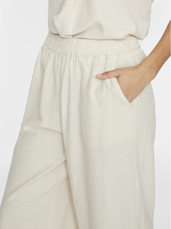 Vila Vila Kalhoty culottes Prisilla 14096234 Béžová Straight Fit