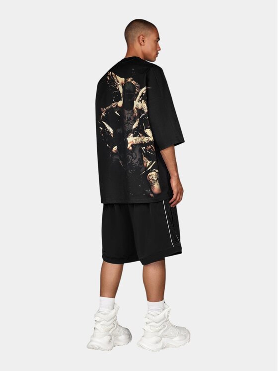MADE BY SOCIETY MADE BY SOCIETY T-Shirt Tricou STREET VIBE - T17408 Czarny Basic Fit