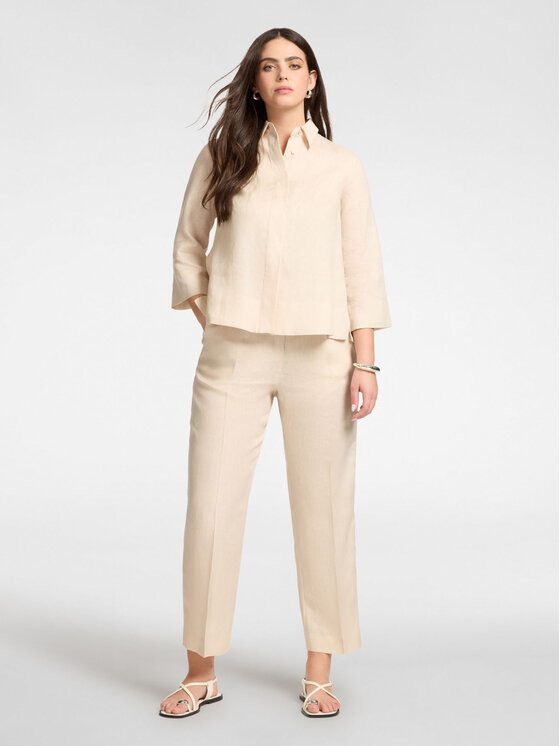 Elena Mirò Elena Mirò Koszula 5013P000322N002 Kremowy Boxy Fit