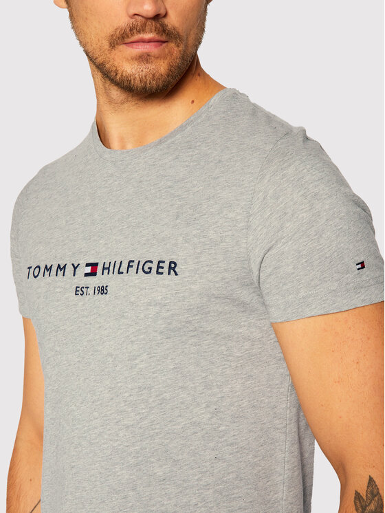 Tommy Hilfiger Tommy Hilfiger Тишърт Core Logo Tee MW0MW11465 Сив Slim Fit