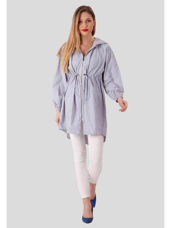 Perso Perso Prechodný kabát typu parka Sivá Slim Fit