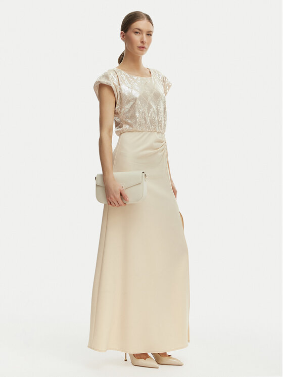 Rinascimento Rinascimento Abendkleid CFC0020276002 Beige Slim Fit