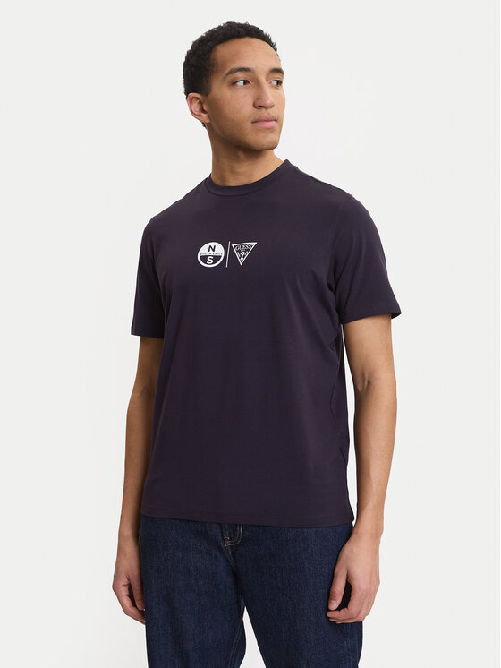 Guess Tricou GUESS x NORTH SAILS M6GI40 K3322 Bleumarin Regular Fit