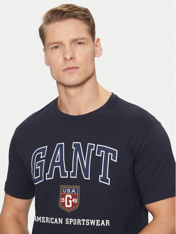 Gant Gant T-shirt 2003290 Tamnoplava Regular Fit