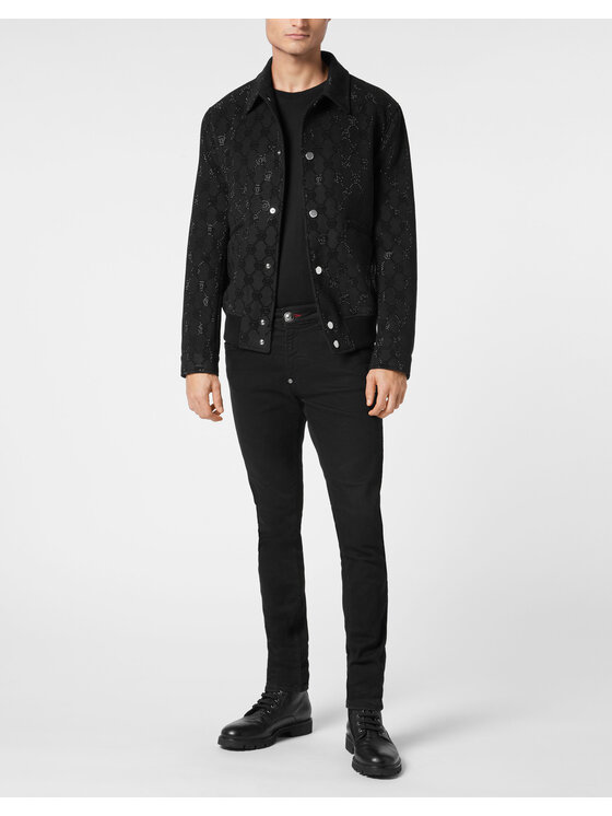 PHILIPP PLEIN PHILIPP PLEIN Kurtka bomber 23457 Czarny Regular Fit