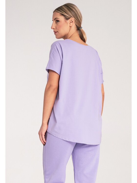 FIGL FIGL Tričko M1164 Fialová Regular Fit