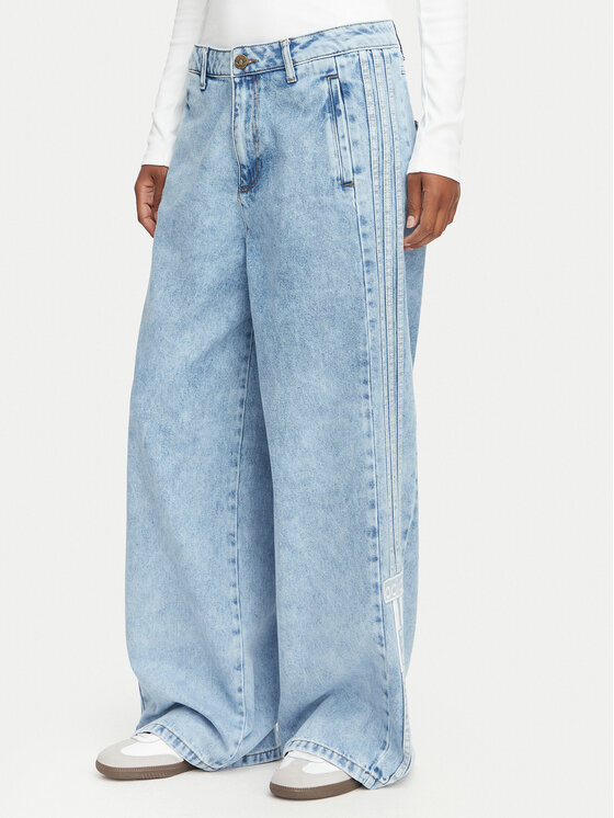adidas adidas Jeans hlače Adibreak Mid Rise Wide Leg Denim Pant KT2651 Svetlo modra Wide Leg