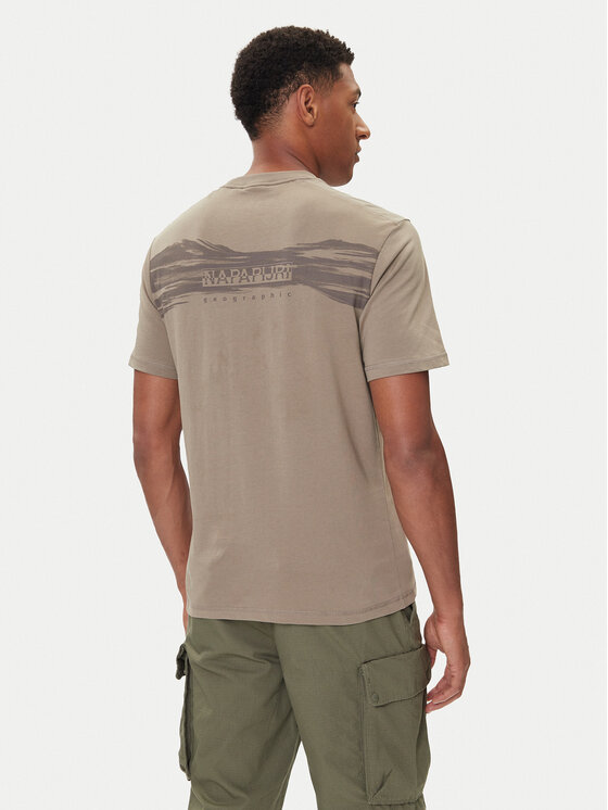 Napapijri Napapijri T-Shirt S-Back Graphic NP0A88SU Béžová Regular Fit