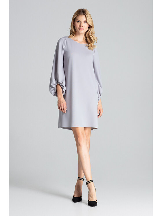 FIGL FIGL Sukienka M693 Szary Regular Fit