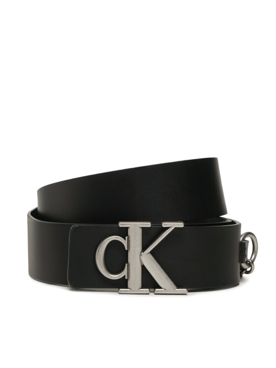Calvin Klein Jeans Ženski pas Mono Hardware Leather Belt 30mm K60K610363 Črna