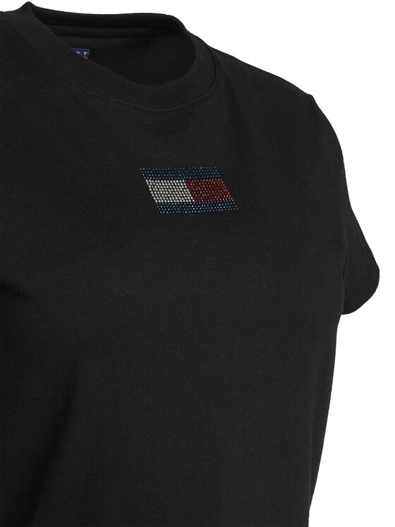 Tommy Jeans Tommy Jeans Póló Party Flag DW0DW21965 Fekete Regular Fit