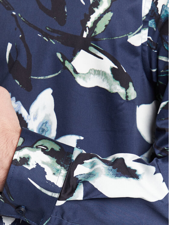 Guess Guess Krekls M3GH24 W7N50 Tumši zils Slim Fit