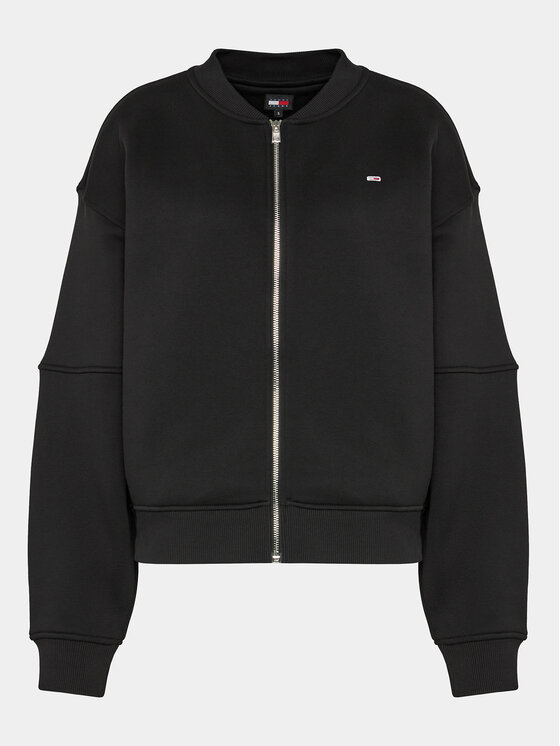 Tommy Jeans Tommy Jeans Majica dugih rukava Tjw Zip Thru Bomber DW0DW17957 Crna Regular Fit