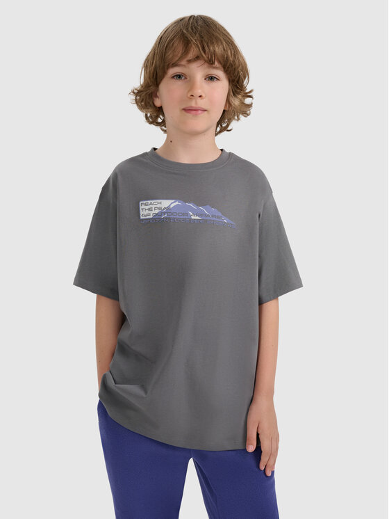 4F 4F T-Shirt APRES SKI Szary Oversize