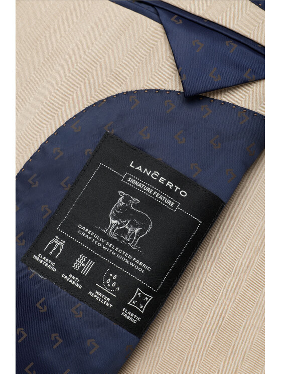 Lancerto Lancerto Garnitur Barakaldo GA073126000012 Beżowy Slim Fit