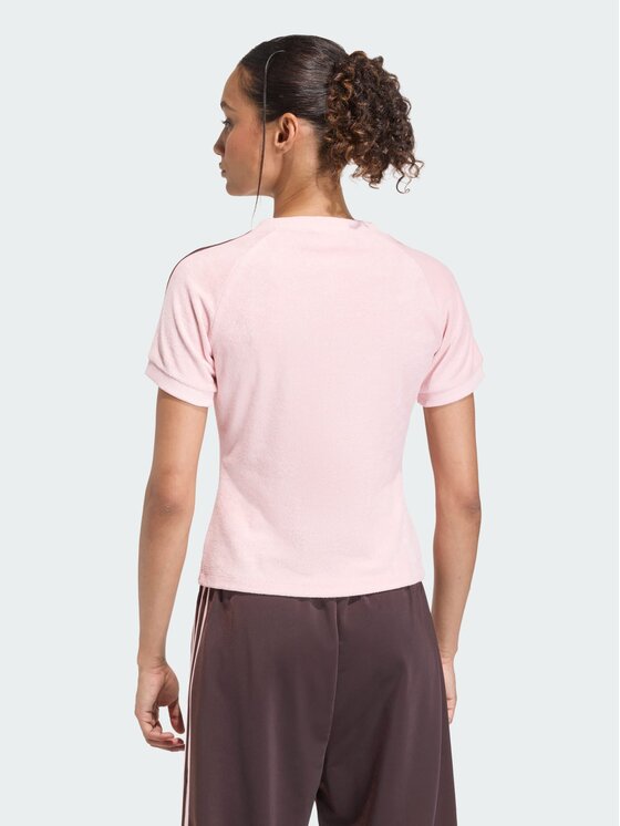 adidas adidas T-Shirt TERRY TOWEL CALI TEE Różowy Slim Fit